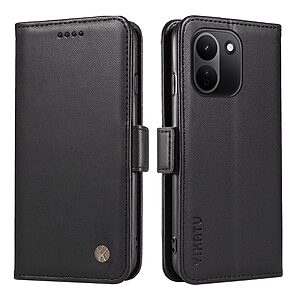 Flip Πορτοφόλι από Συνθετικό Δέρμα (PU) με TPU για Xiaomi Redmi Note 17 Pro Max 5G (YIKATU) σε Μαύρο — 3 θήκες καρτών, τσέπη χαρτονομισμάτων & stand.